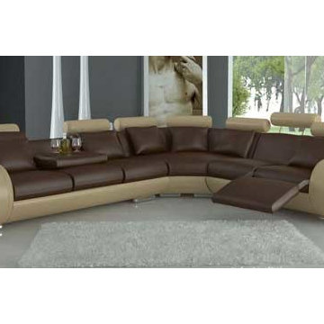 Tone Leather Sectional Sofas with Recliner