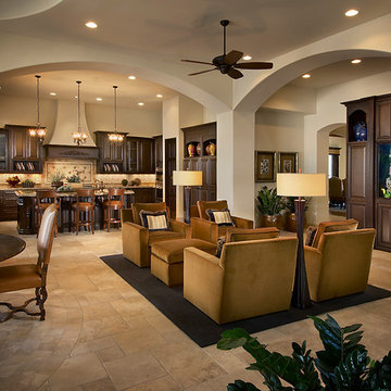 Traditional Kitchen with Open Concept Dining and Living Room