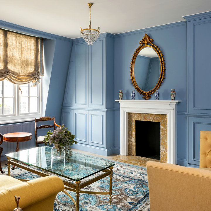 75 Traditional Blue Living Room Ideas You'll Love - June, 2023 | Houzz