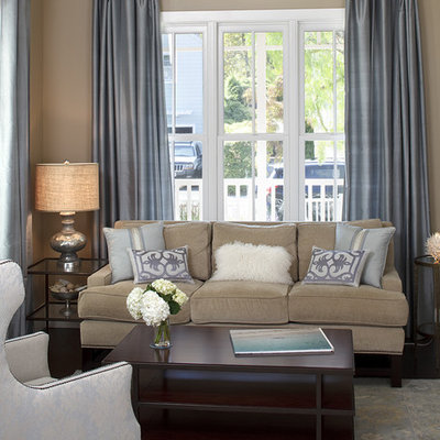 Living room - traditional living room idea in San Francisco with beige walls