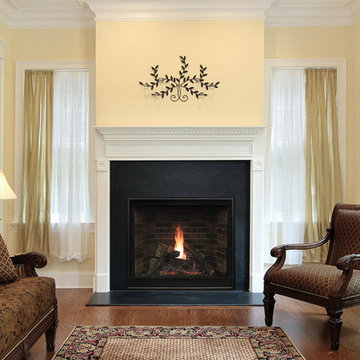 Traditional Sitting Area with Brick Fireplace - White Mountain Hearth