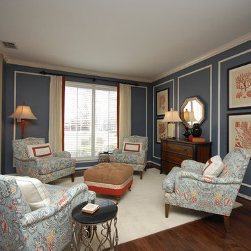 Traditional Soft Blue Living Room