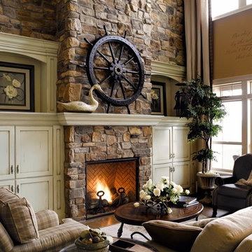 Traditional Stone Fireplace