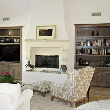 Transitional - Built-In Entertainment Center and Bookshleves, Inset Cabinets