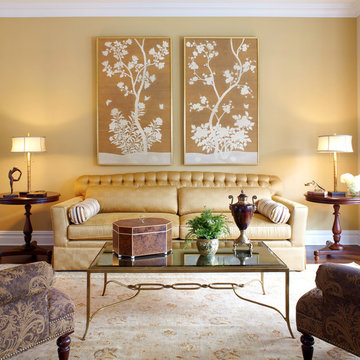 Transitional Golden Warm Living Room
