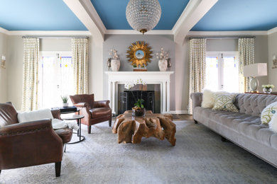 Living room - transitional living room idea in Indianapolis