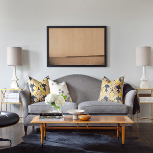 Grey Living Room Dark Floors | Houzz