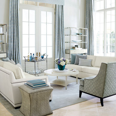 Inspiration for a mid-sized transitional formal and open concept living room remodel in Other with white walls and no tv