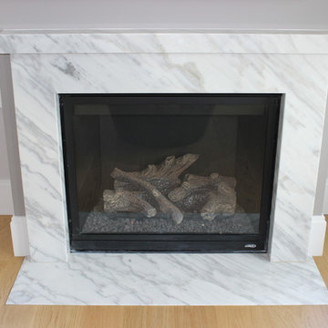 Transitional Marble Fireplace