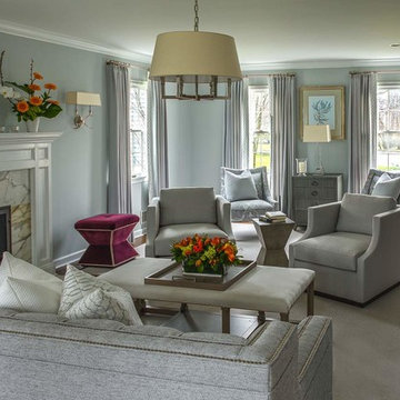 Transitional Neutrals in a Westfield, NJ Contemporary Living Room