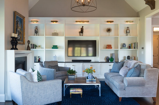 Fusion Living Room by Leslie Hutchison Interiors, LLC