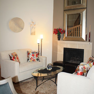Transitional Two-Story Living Room