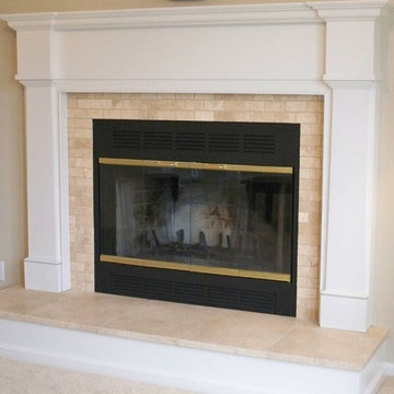 Travertine Traditional Fireplace