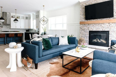 Inspiration for a transitional living room remodel in Charlotte