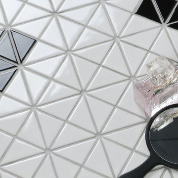Triangular Diamond Pattern Porcelain Mosaic Tile, Flooring design