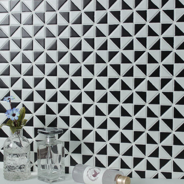 Triangular Windmill Pattern Porcelain Mosaic Tile, Wall backsplash decor