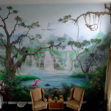 Tropical rainforest mural