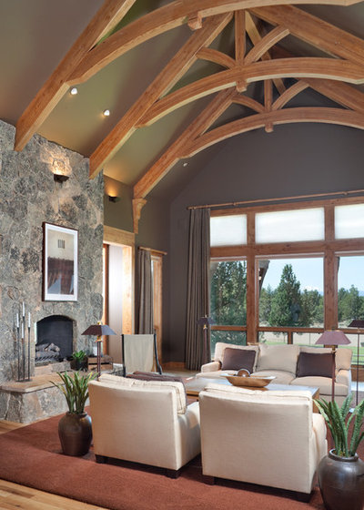 Rustic Living Room by Alan Mascord Design Associates Inc