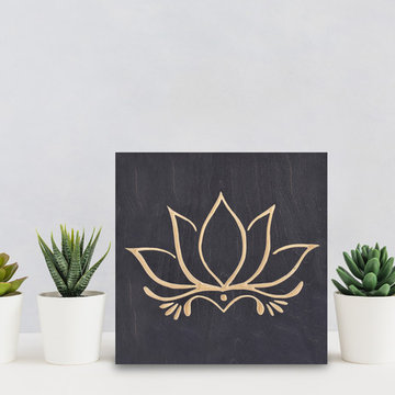 True Stock Studios Lotus Flower Wood Wall Art Plaque