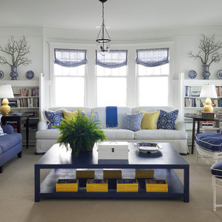 Blue And Yellow Living Room Ideas Photos Houzz - Yellow Gray And White Living Room Decor