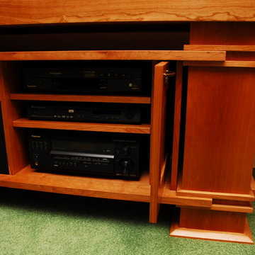TV and Media Wall Units - Free Standing Wooden TV Unit Storage Open