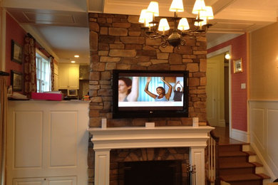TV over fireplace with 5.1 Surround Sound