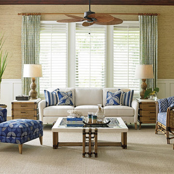 Twin Palms | Navy and White Living Room