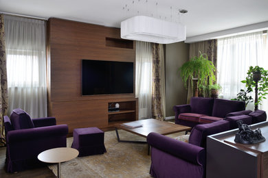 Свежая идея для дизайна: большая открытая гостиная комната в современном стиле - отличное фото интерьера