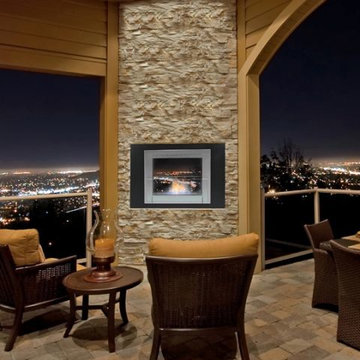 Two Sided Black Wellington Wall Mounted Ethanol Fireplace