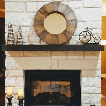 Two Sided Stone Fireplace
