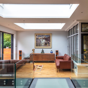 Two storey house extension with half basement in Hampstead, North West London