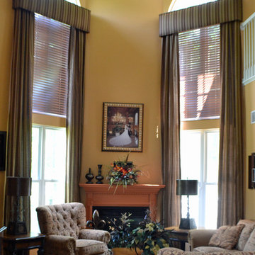 Two Story Drapes and Cornices