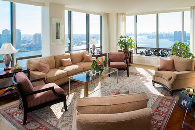 Transitional living room photo in New York