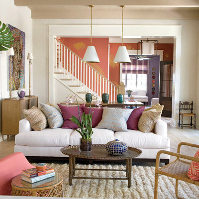 Inspiration for a transitional living room remodel in Charleston with gray walls