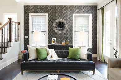 Inspiration for a medium sized modern open plan living room in Atlanta.