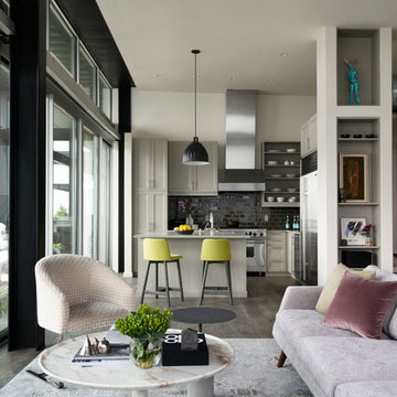 Urban Loft Living Room and Kitchen