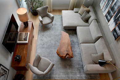 Inspiration for a modern living room remodel in Santa Barbara