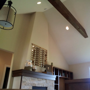 Vaulted Ceiling with Beams in Living Room
