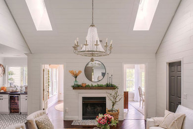 Inspiration for a farmhouse living room remodel in Charlotte