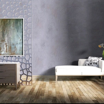 VENETIAN PLASTER WALL AND  INDUSTRIAL CANVAS