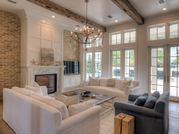 Beach Style Living Room - Open