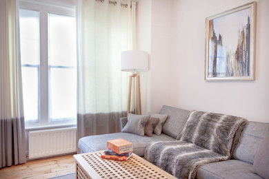 This is an example of a scandi living room in London.