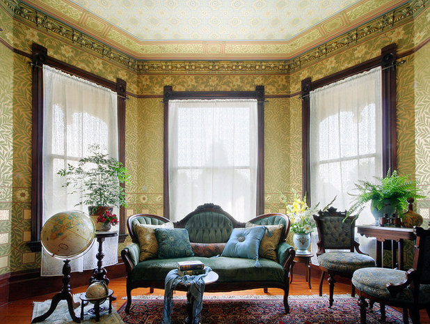 Traditional Living Room by Bradbury & Bradbury Art Wallpapers