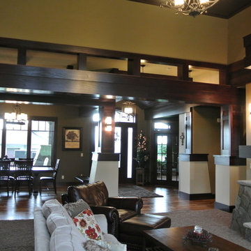 View to front entry from living room.