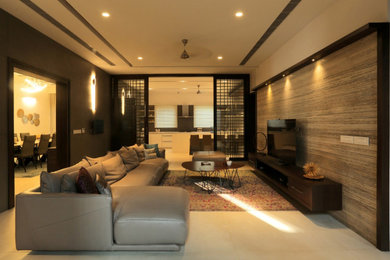 Living room - contemporary living room idea in Bengaluru