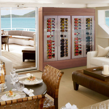 Vinotemp Custom Wine Cellar in Yacht Living Room