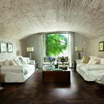 Vintage wood tiles in stunning living room - Walls and Floors