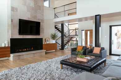 Contemporary living room in Salt Lake City.
