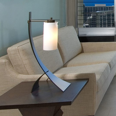 Trendy living room photo in Hawaii with blue walls