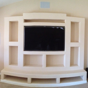 Wall Mounted TV Above Fireplace with Surround Sound, Cables Concealed